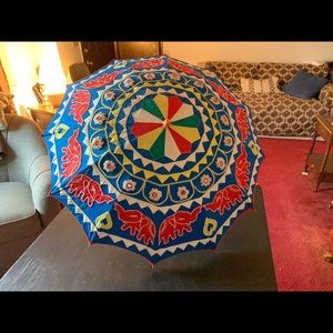 Vintage Made In India Indian Parasol Umbrella